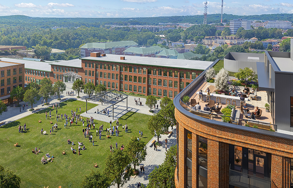 Northland places final beam on residential building and unveils name: Pattern District